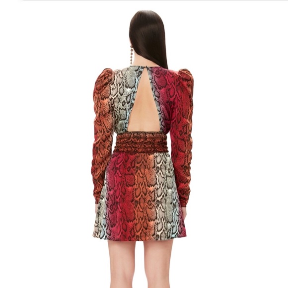 AFRM Dresses & Skirts - NWT AFRM Violaine Smocked Snake Print Mini Dress